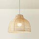 image 3 of ValueLights Pair Of Lobster Wicker Rattan Cream Lamp Shades Cream