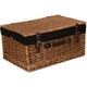 image 2 of 51cm Double Steamed Wicker Picnic Basket with Lining Black | Black | One Size