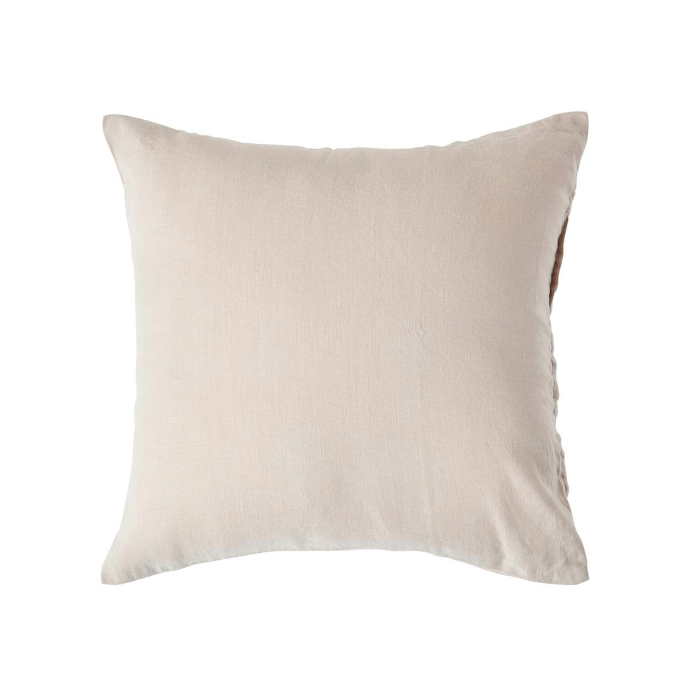 image 1 of Homescapes Natural European Size Linen Pillowcase - 40 x 40 cm Cream