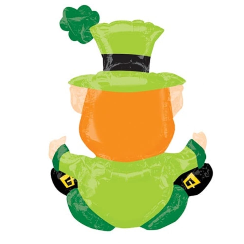 image 1 of Sitting Leprechaun Air Fill St. Patrick's Day Foil Balloon 55cm / 22 in