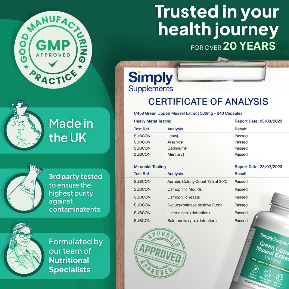 image 1 of Green Lipped Mussel Extract 1500mg - 240 Capsules