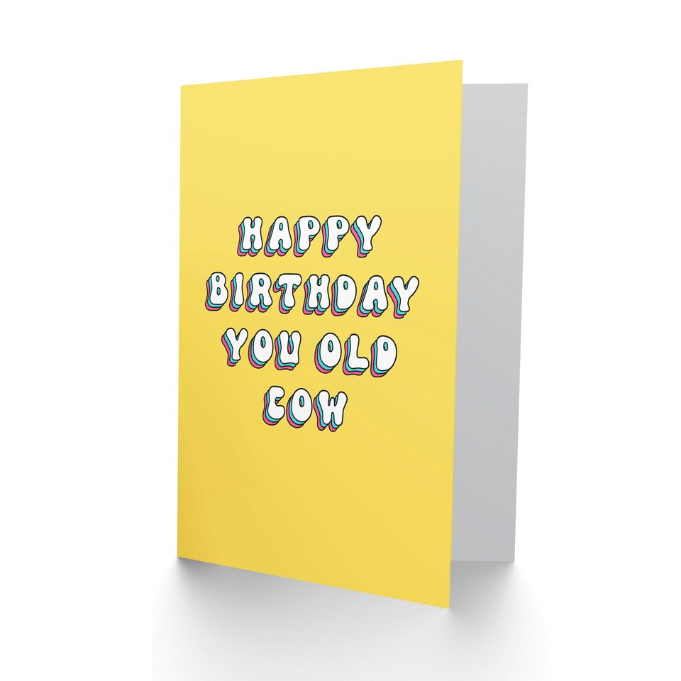 image 1 of You Old Fun Joke Humour Woman Cow Funny Birthday Card