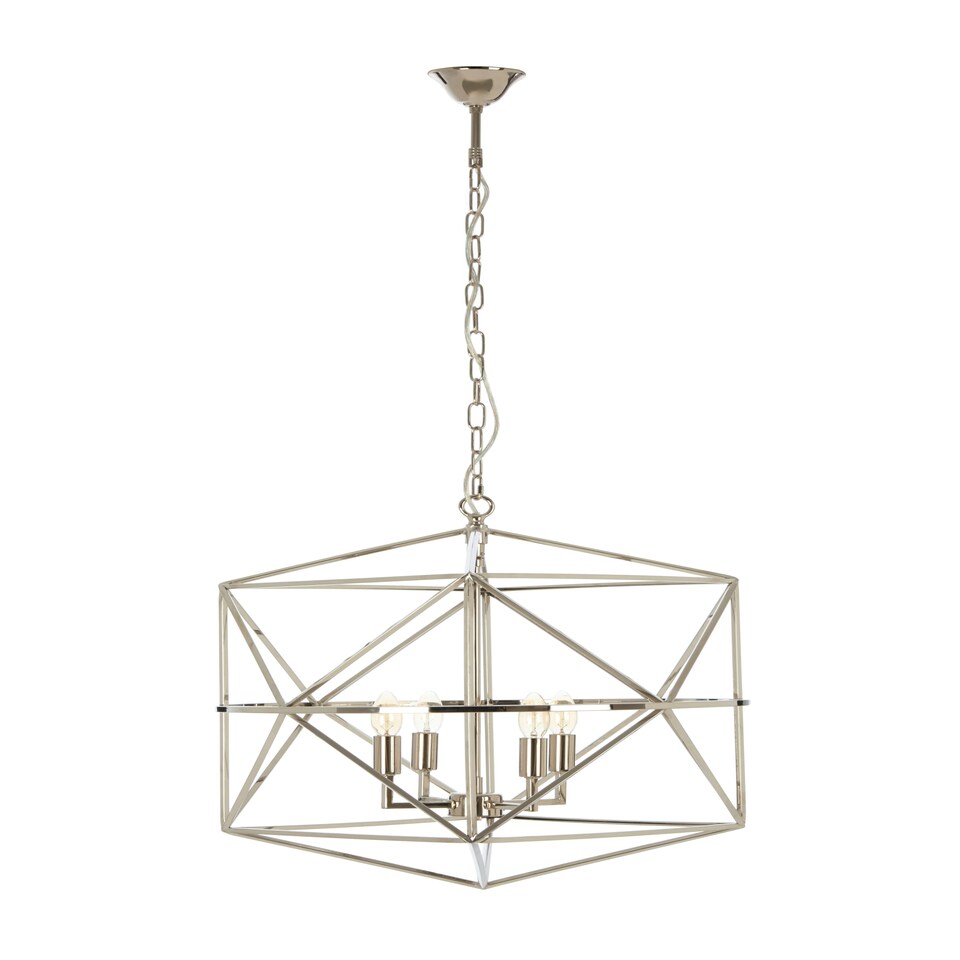 image 1 of Interiors by Premier Hexagonal Chandelier Silver