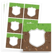 Pixels Design 80mm Square Sticker sheet of 6
