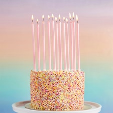 Pink Tall Skinny Celebration Candles - Pack of 12