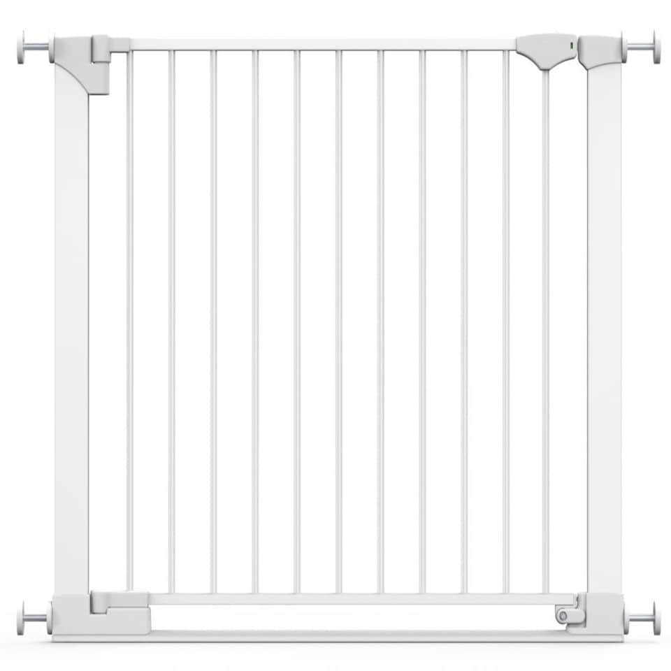 image 1 of Safetots SafeStep Gate, White, 89cm - 96cm, Extra Low Walkthough, 74cm Extra Wide Doorway, One Piece Extra Wide Baby Gate