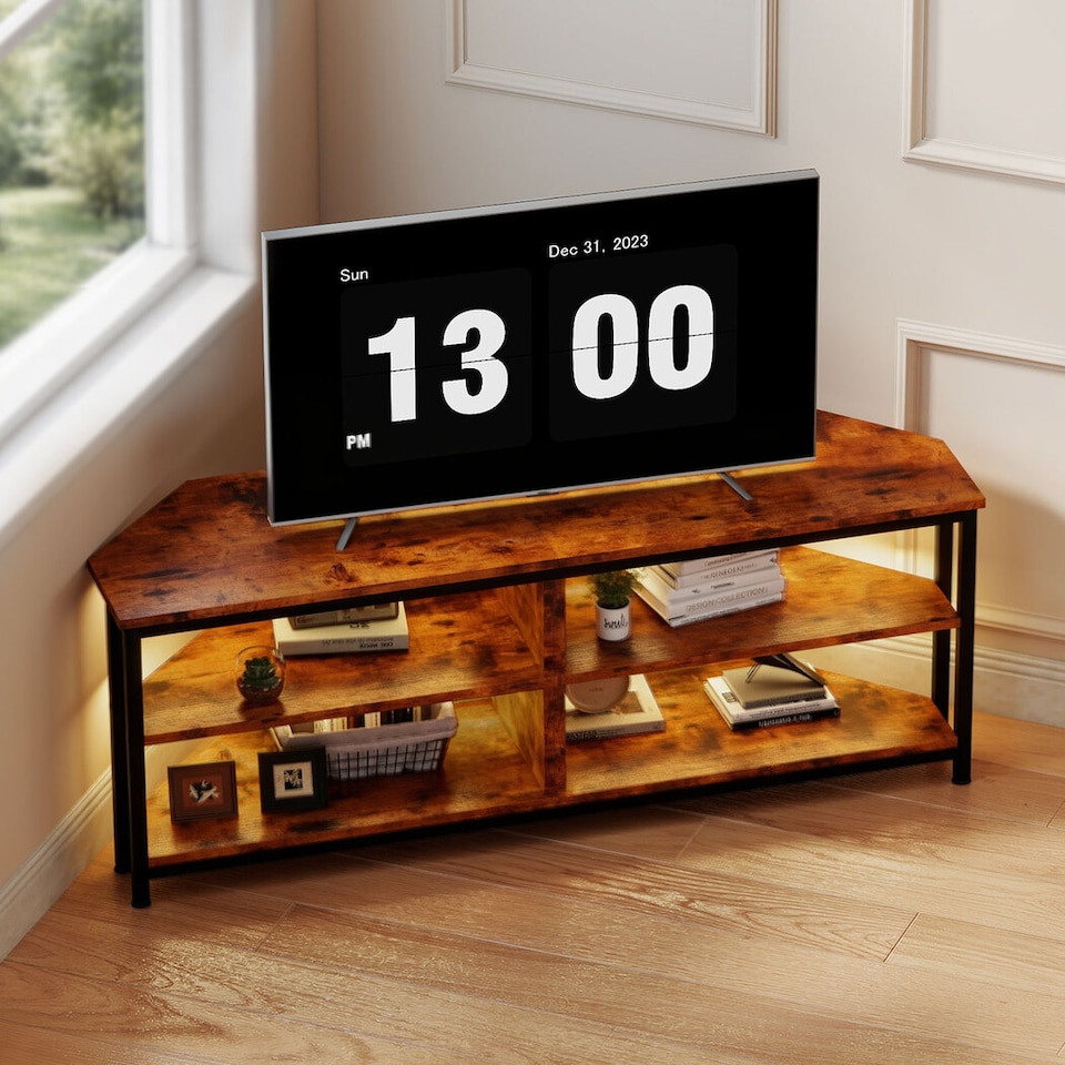 image 1 of Levede 120CM RGB LED Light Wooden TV Cabinet for Max 55 Inch TV Storage Unit