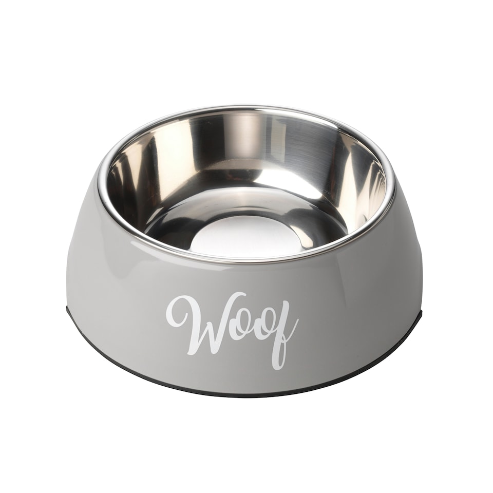 Woof Dog Bowl Grey - Medium