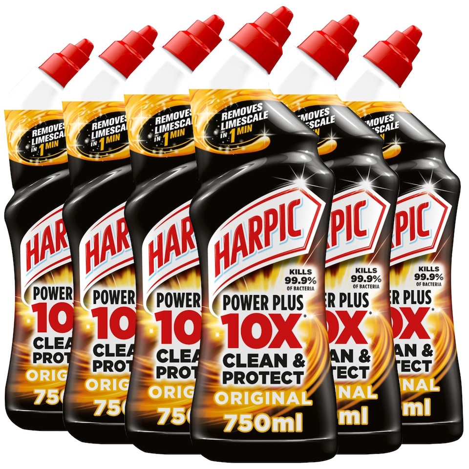 image 1 of 6 x Harpic Power Plus Max Disinfectant Toilet Cleaner Limescale Removal 750ml