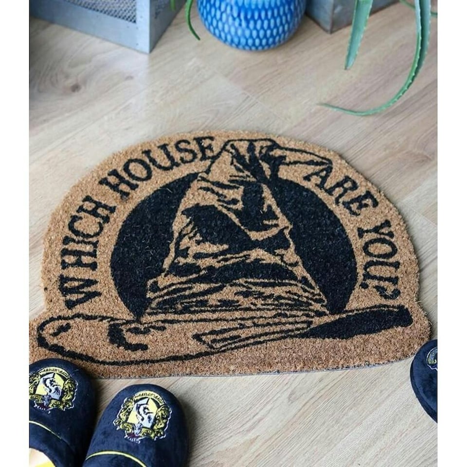image 1 of Harry Potter Sorting Hat Door Mat - Brown/Black - One Size