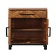 image 3 of Parquet Tall Slim Sideboard - Mango Wood/Iron - L30 x W54 x H90 cm - PP Finish Brown