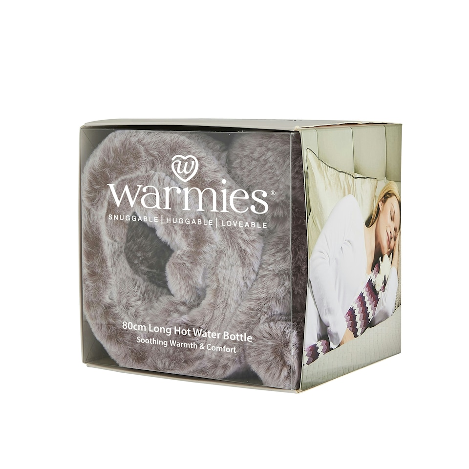 image 1 of Warmies Extra Long Hot Water Bottle Marshmallow Grey