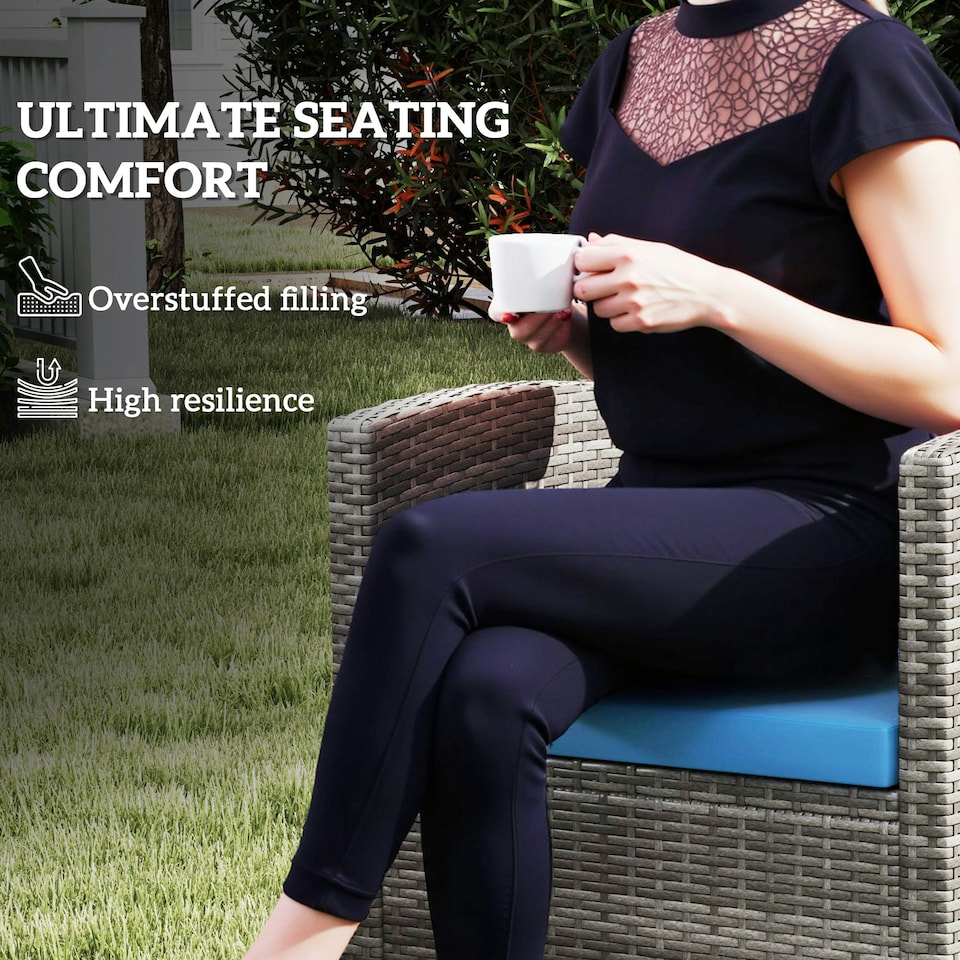 image 1 of Outsunny 3PCs Rattan Garden Seat Cushions Pads for Patio Furniture Green 
