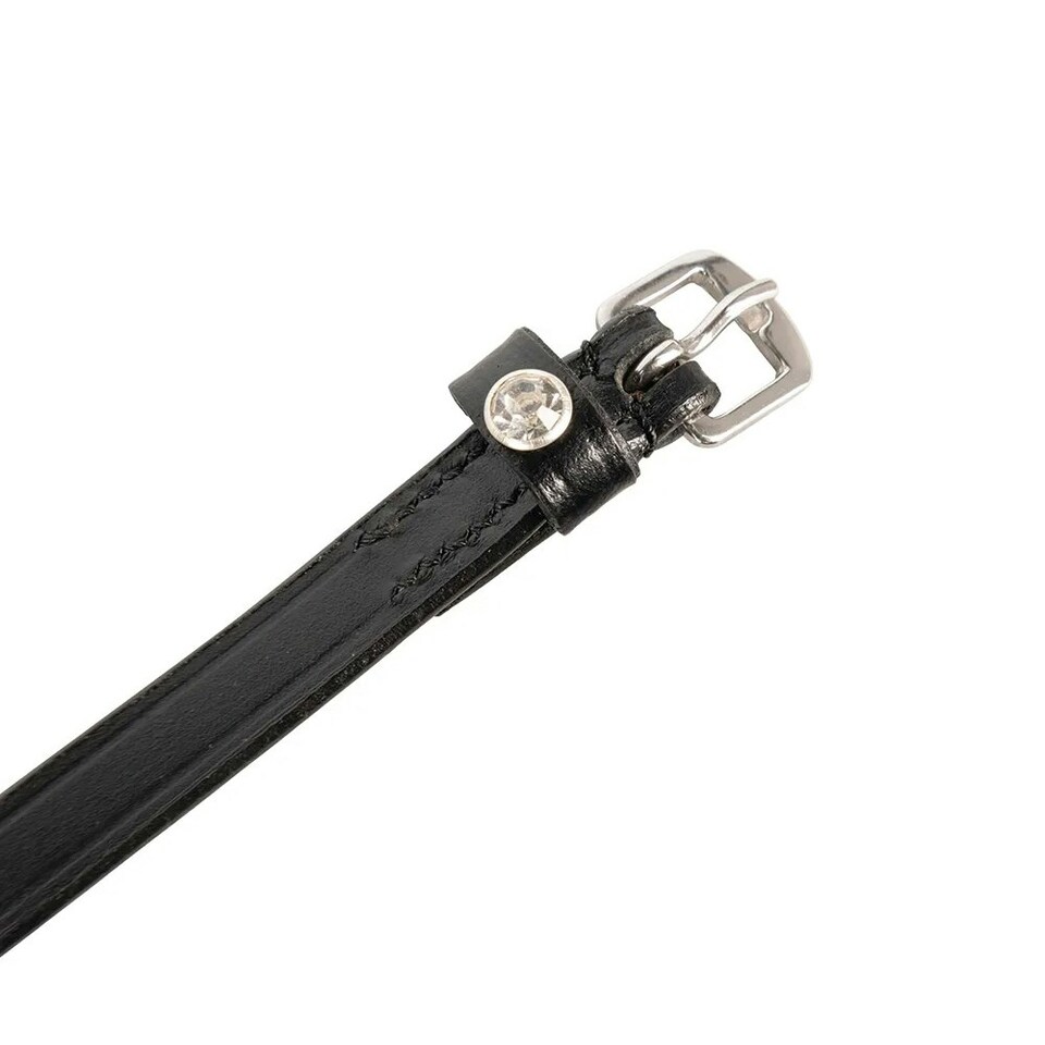 image 1 of Hy Leather Diamante Spur Straps - Black - One Size