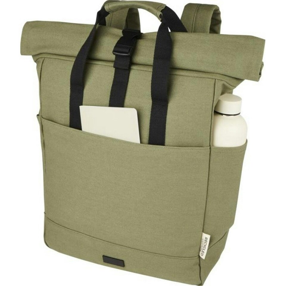 image 1 of Joey Roll Top Canvas 15L Laptop Backpack - Olive - One Size