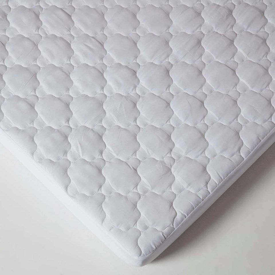 image 1 of Homescapes Luxury Triple Fill Mattress Protector - Small Double | White | Small Double