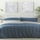 image 4 of Harvard Stripe Print Duvet Cover Set - King - Blue