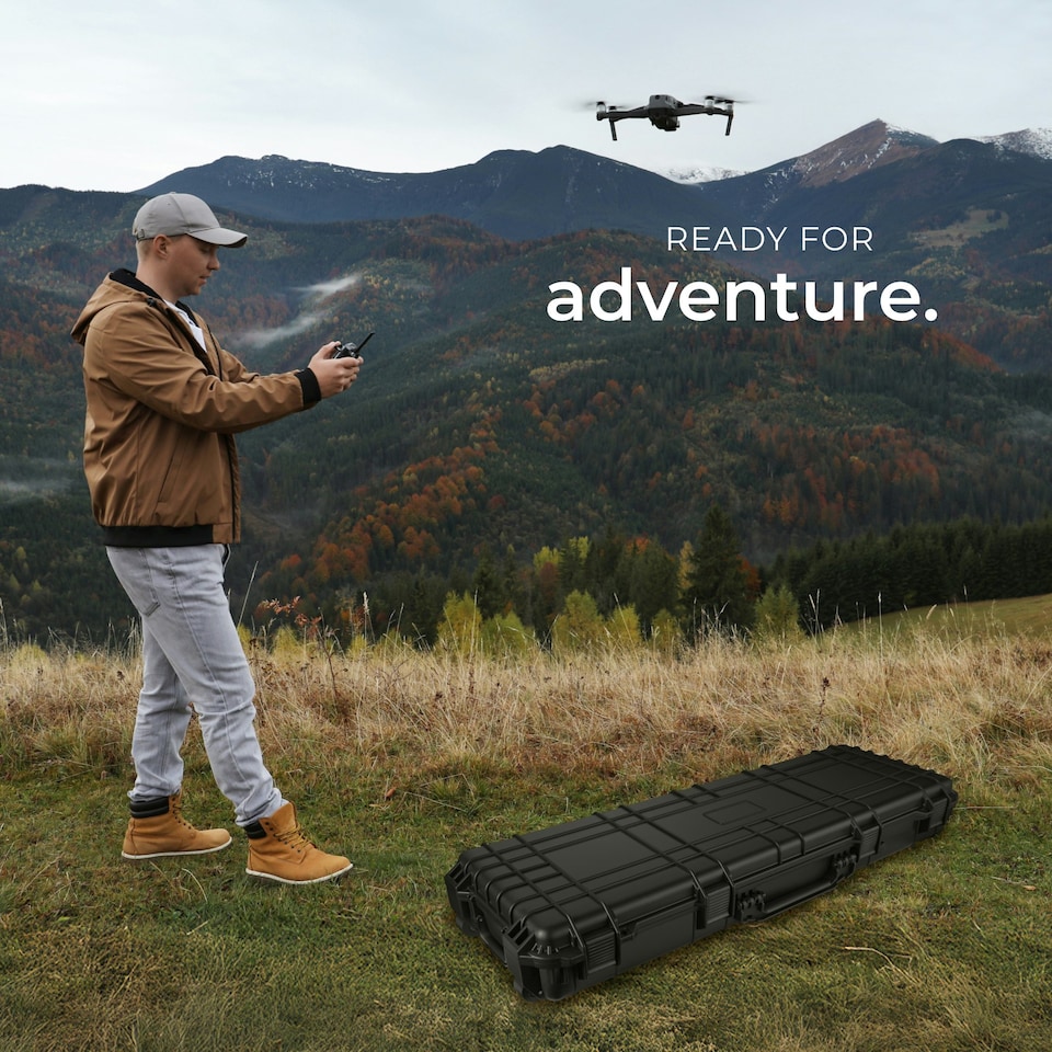 image 1 of Carry Case - waterproof hard shell for drones, cameras, electronics, rifle case | Black | black | 113,50 x 41 x 16 cm | 1