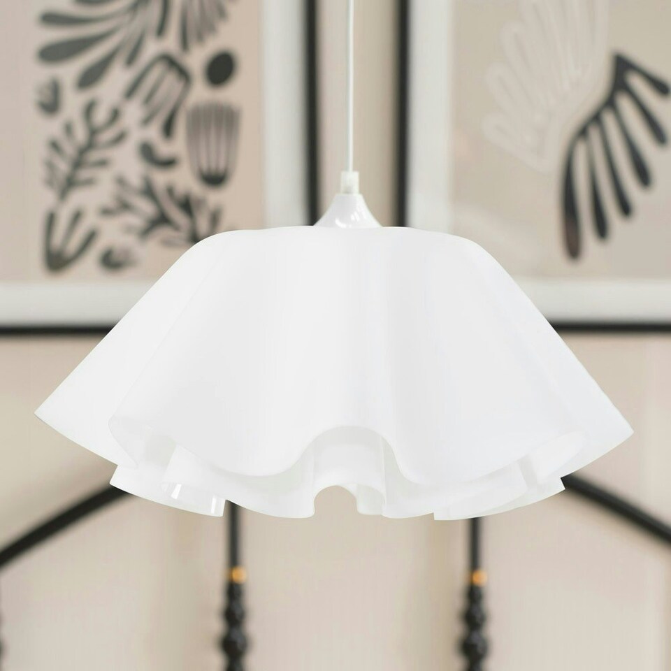 image 1 of ValueLights Kumo White Layered Flower Design Pendant Ceiling Light