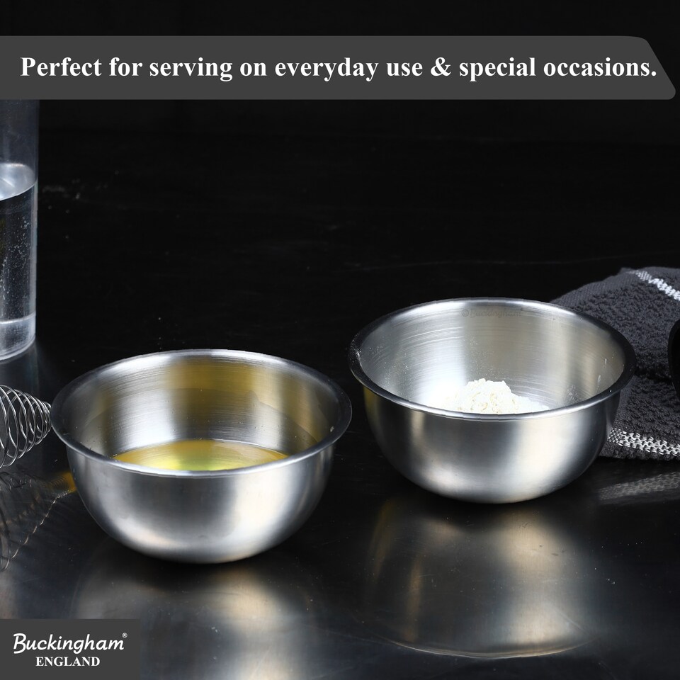 image 1 of Bucingham Pack of 2 deep Salad Mixing Bowls Matt Finish14 cm , 0.7 Litre