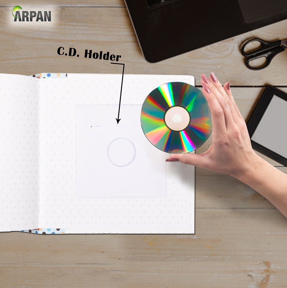 image 1 of ARPAN Slip In Memo Baby Photo Album – Holds 200 Photos 4x6" (10x15cm) – Jungle Animals Design with Index Pages & CD/DVD Pocket