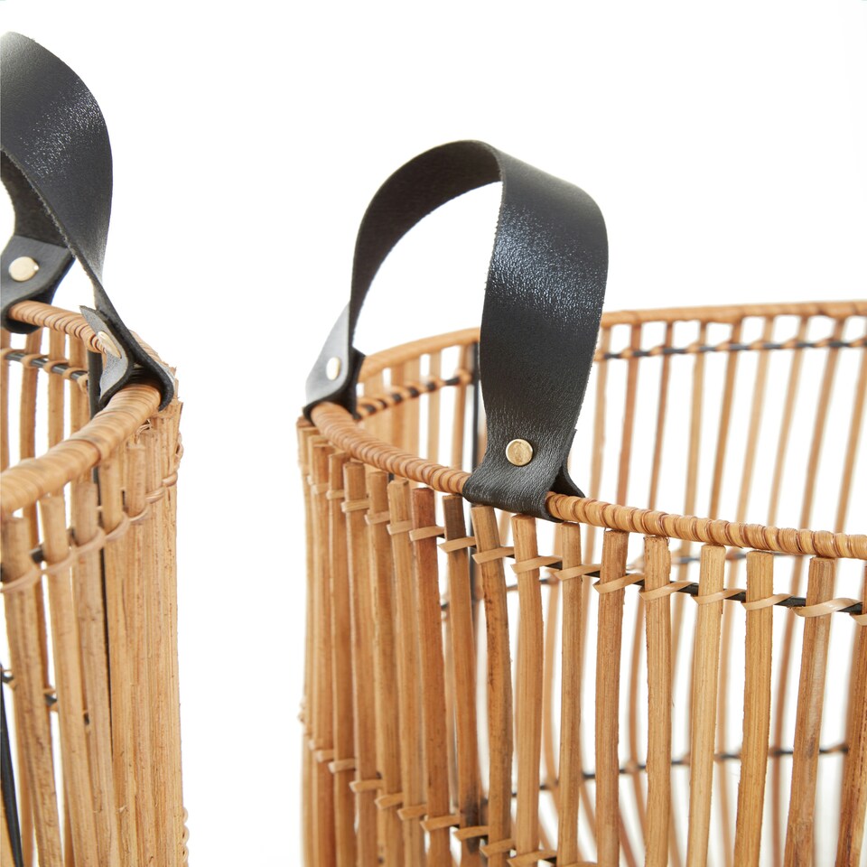 image 1 of Batu Set Of 2 Natural Rattan Baskets Brown