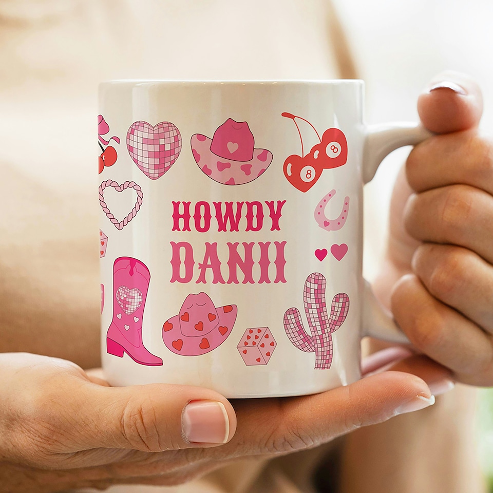 image 1 of Personalised Cowgirl Mug White