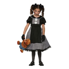 Bristol Novelty Girls Rag Doll Costume - Black/White - S S