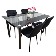 Dining Table Set with 4 Chairs Dining Room, and Kitchen table set of 4 Clear