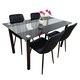 image 1 of Dining Table Set with 4 Chairs Dining Room, and Kitchen table set of 4 Clear