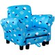image 9 of HOMCOM Kids Armchair Children Mini Sofa Wood Frame w/ Footrest Cute Cloud Star Blue