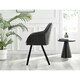 image 4 of Furniturebox 2x Falun Dark Grey Fabric Black Leg Dining Chairs