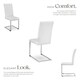 image 3 of Dining Chairs - cantilevered, high backrest, flat steel frame - Set of 4 White
