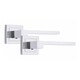 image 2 of Golden Grace 4 Pairs Zeta Premium Design Door Handles on Square Rose in Polished Chrome Finish Chrome