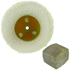 Coarse Sisal Fast Cut Buffing Polishing Mop 4" x 1.5" 3 Row With Compound 250g