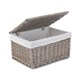 image 1 of Medium Antique Wash Cotton Lined Wicker Storage Basket | Brown | Brown