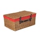 image 6 of 56cm Double Steamed Wicker Picnic Basket with Lining Red | Red | One Size