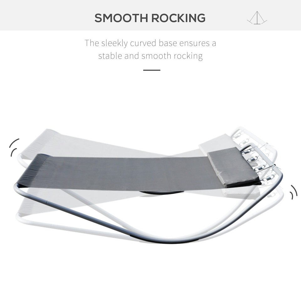 image 1 of Outsunny Double Hammock Sun Lounger Outdoor Day Bed Patio Grey