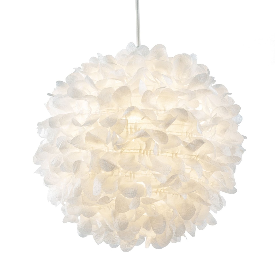 image 1 of Chic Designer 30cm Pendant Light Shade with White Fabric Folded Petals | White | White | 1