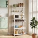 image 2 of HOMCOM Freestanding Shelving Unit with 6 Hooks and Wine Rack