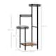 image 3 of Outsunny 4 Tiered Plant Pot Stand, Metal Plant Shelf for Living Room | Black | Black