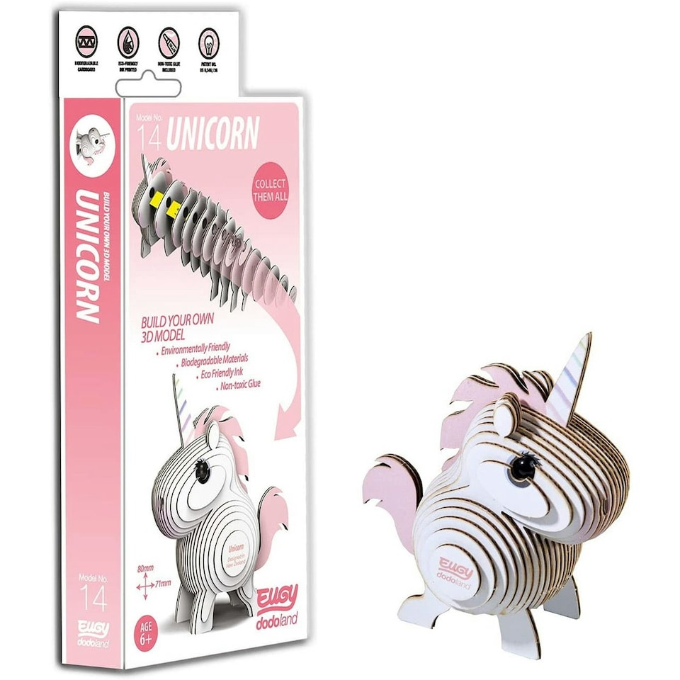 image 1 of Eugy Unicorn 3D Craft Kit