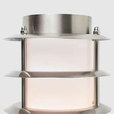 ValueLights Wharf Outdoor PIR Sensor Stainless Steel Wall Light Lantern & Cool White LED Bulb