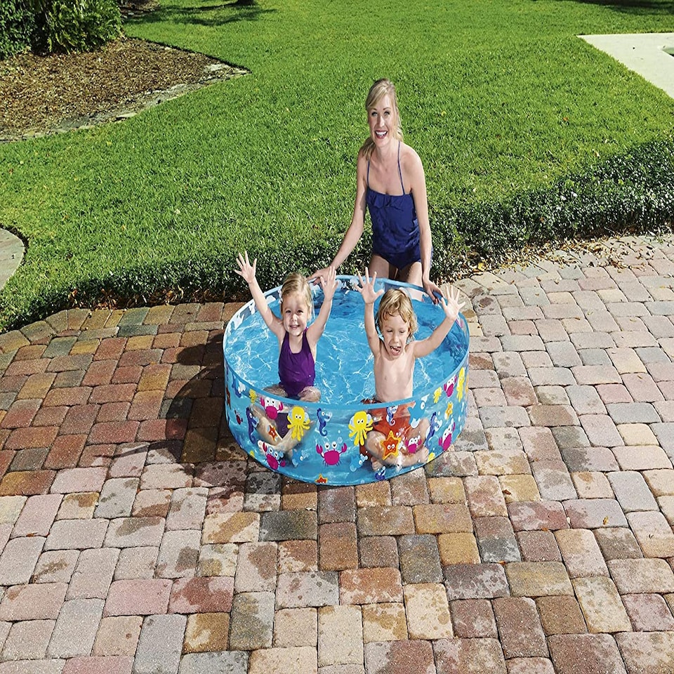 image 1 of Bestway Kids Paddling Pool Rigid Multicolour Star Fish Swimming Pool for Garden Play Fun
