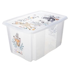 Keeeper Bambi Turn Around Stackable Box with Lid 45 Litre Transparent