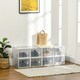 image 2 of HOMCOM 8PCS Stackable Clear Plastic Shoe Storage Box for UK/EU Size 12/46 