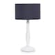 image 1 of ValueLights Victoria White Wood Table Lamp Navy Blue Shade and Bulb