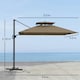 image 10 of Outsunny 3.5m Aluminium Cantilever Parasol w/ LED Lights Crank Tilt UV50+ Khaki Black | Black