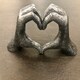 image 2 of Hands Love Gesture Sculpture Antique-Silver Colour Life-Size 26cm/10'' Expression of Appreciation Love Valentine's Day I appreciate I love you Wedding Present