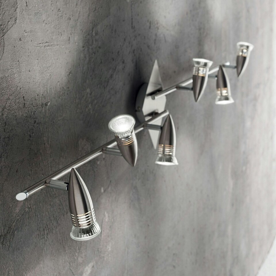 image 1 of Alfa 6 Light Adjustable Spotlight Bar Nickel, GU10